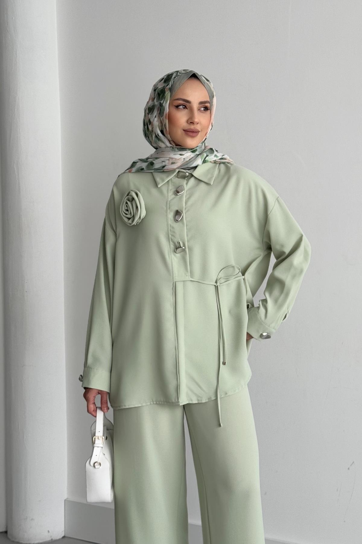 TAKIMGül Aksesuarlı Bağlamalı Takım 1078 Mint