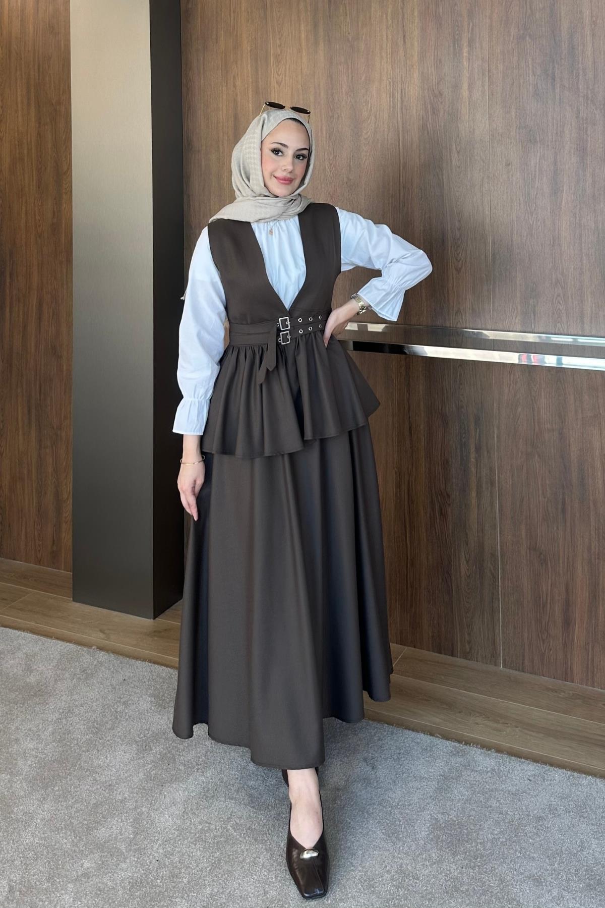 TAKIMKemer Detaylı Takım 1113 Kahve