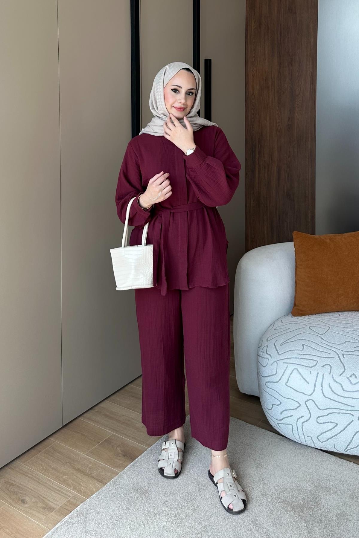 TAKIMPantolonlu Takım 1104 Bordo