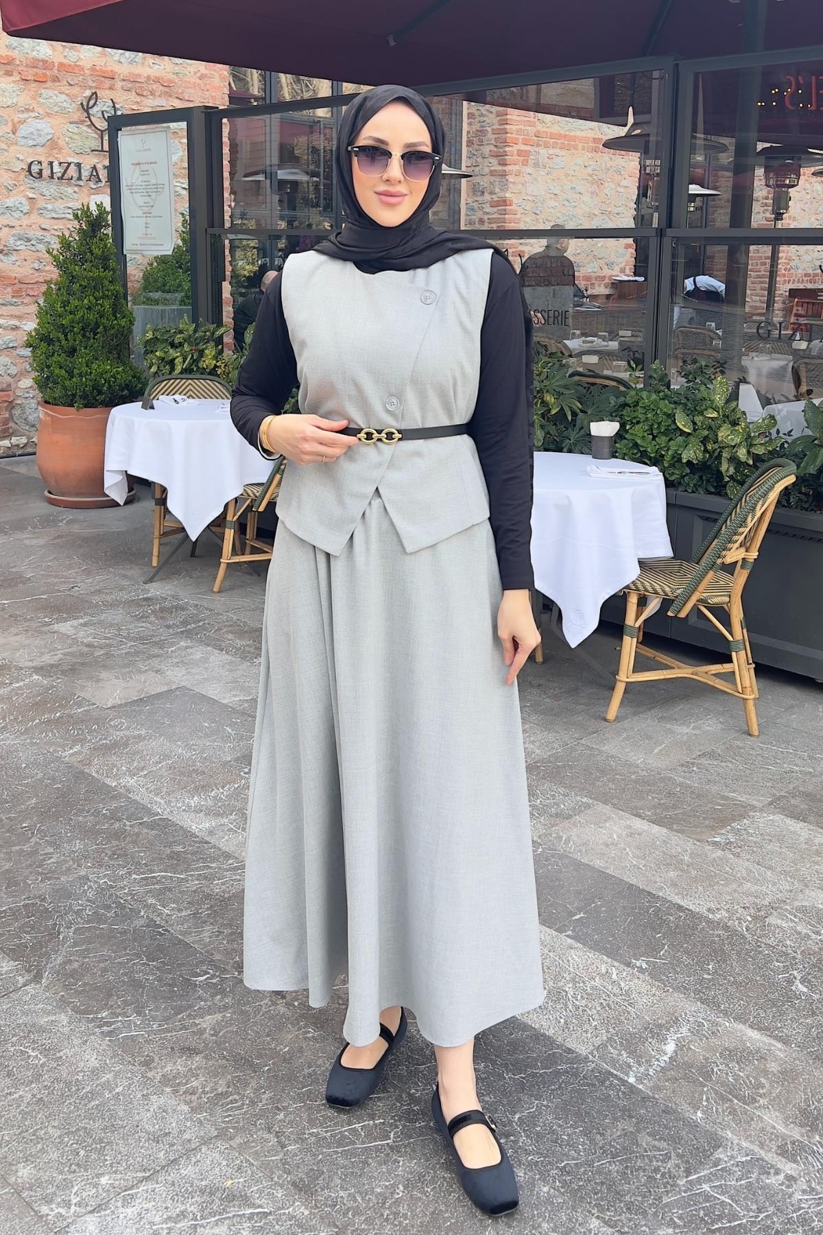 TAKIMYelekli Etekli  Takım 51007 Gri