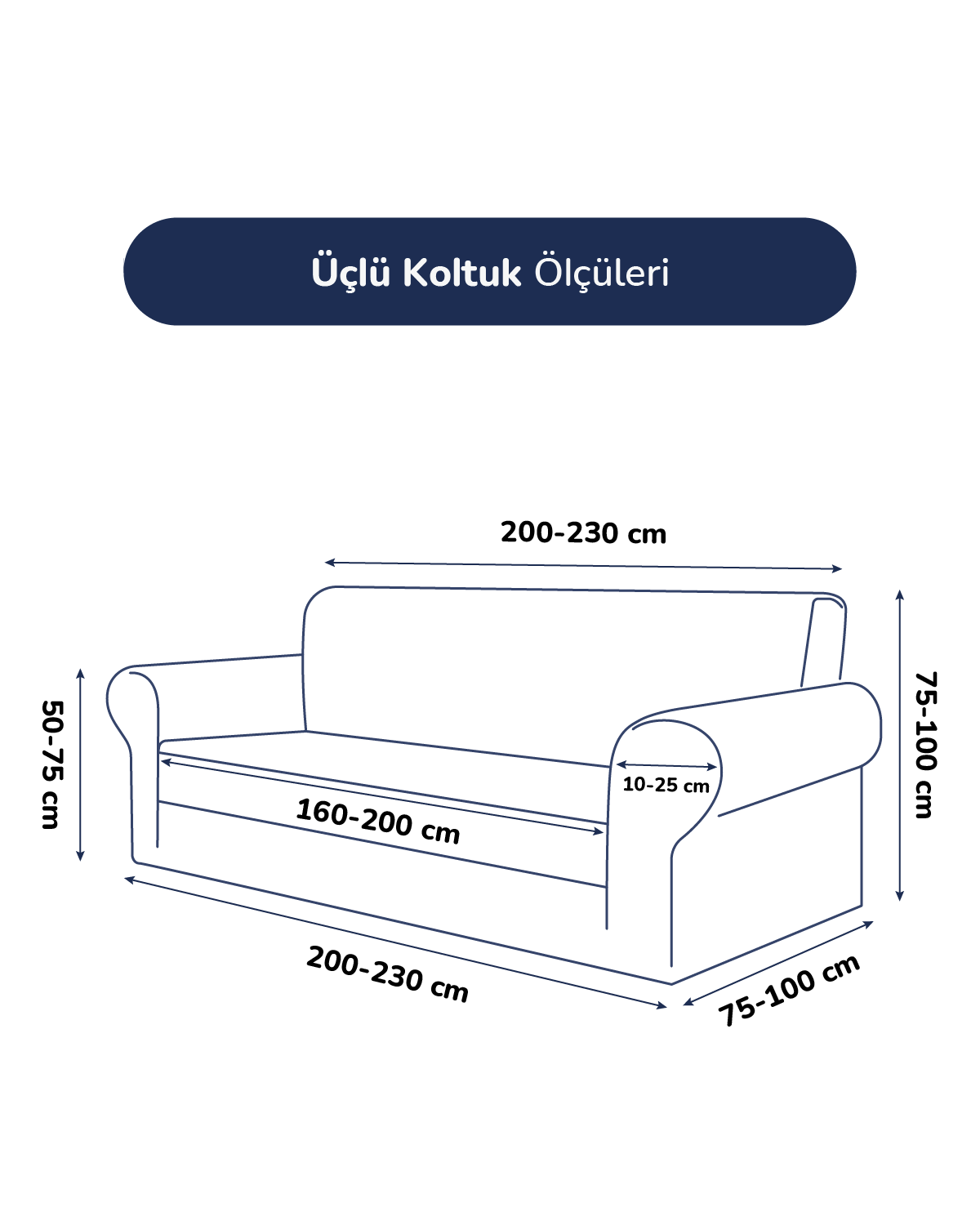 3.3.1.1 Koltuk Örtüsü Koltuk Kılıfı Takımı Lastikli Sofa Cover / Antrasit