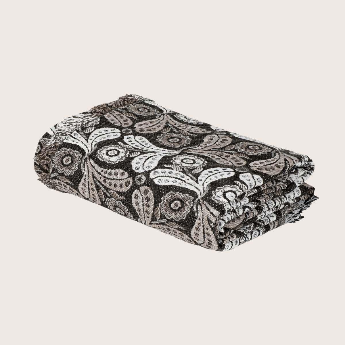 Jakarlı Pamuk Vintage Çok Amaçlı Koltuk Örtüsü 180x220