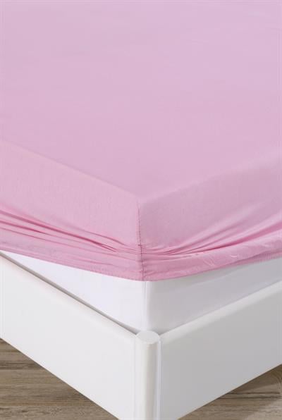 Çift Kişilik 160x200Cm Pamuklu Lastikli Çarşaf Seti / Pembe