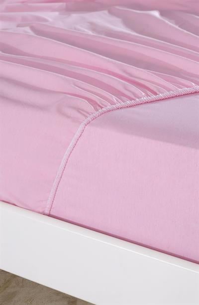 Çift Kişilik 160x200Cm Pamuklu Lastikli Çarşaf Seti / Pembe