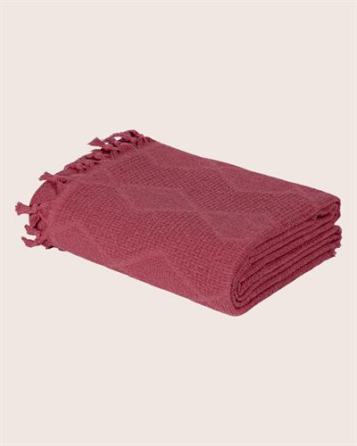 Çift Kişilik Bordo Jakar Desen Pamuklu Pike/ 4 mevsim 