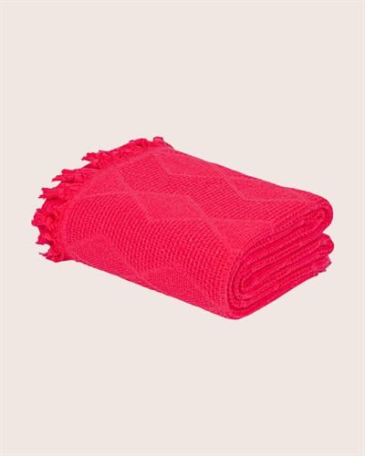 Çift Kişilik Fuşya Jakar Desen Pamuklu Pike/ 4 mevsim 