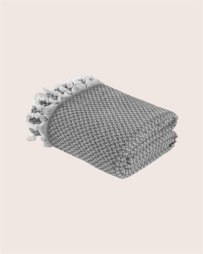Çift Kişilik Geometrik Desen Çok Amaçlı Pike / Gri