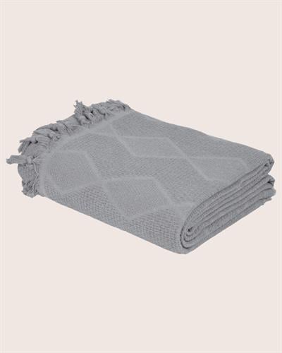 Çift Kişilik Gri Jakar Desen Pamuklu 220x240 cm / 4 Mevsim 