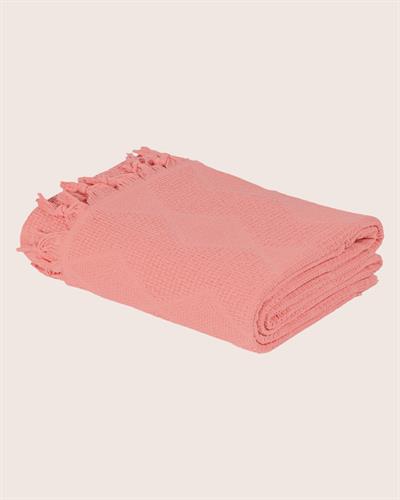 Çift Kişilik Somon Jakar Desen Pamuklu 220x240 cm / 4 Mevsim 
