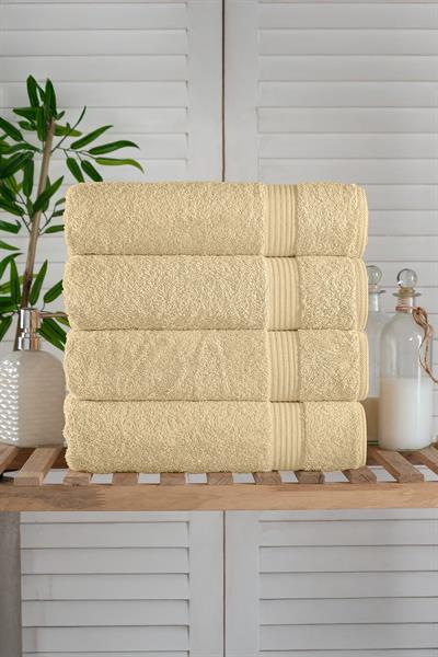 Sarah %100 Pamuk 4lü Bej Banyo Havlusu 70x140cm 