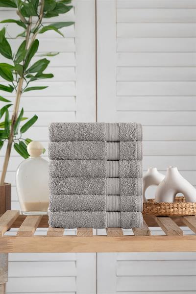 Sarah %100 Pamuk 6lı Gri Mutfak Havlusu Seti 30x30Cm 