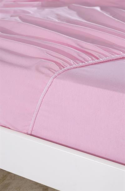 Tek Kişilik 120x200Cm Pamuklu Lastikli Çarşaf Seti / Pembe