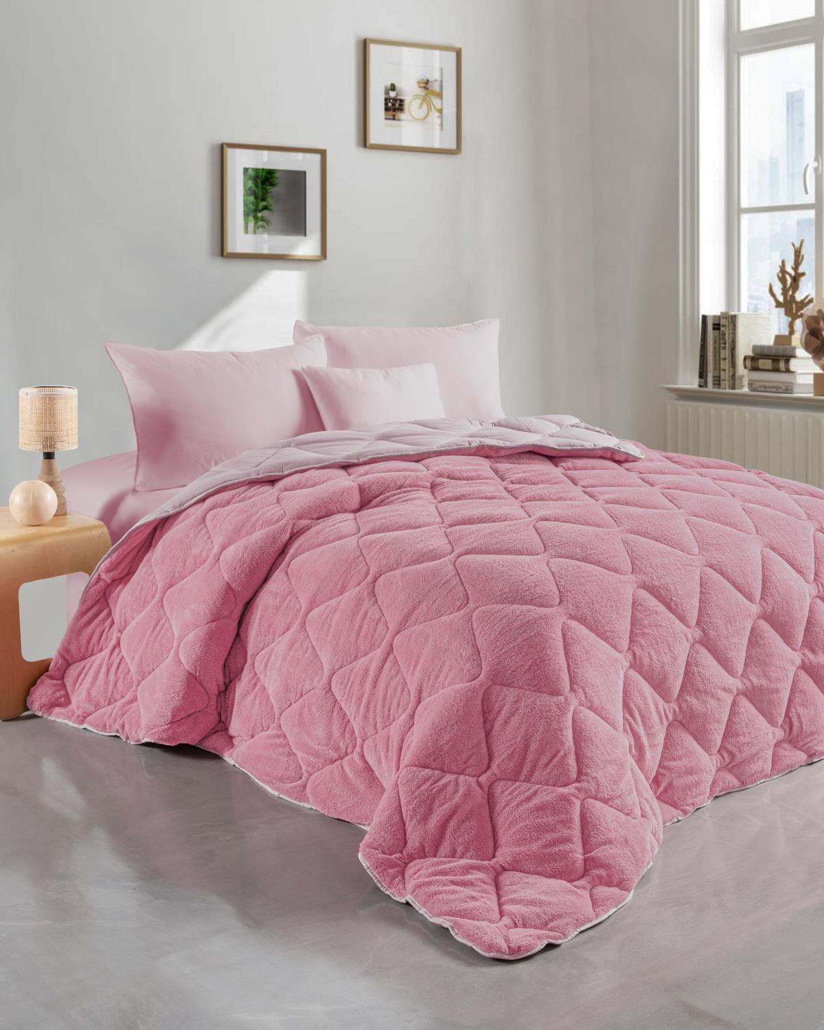 Tek Kişilik Wellsoft Pembe Yorgan Seti /155x215cm
