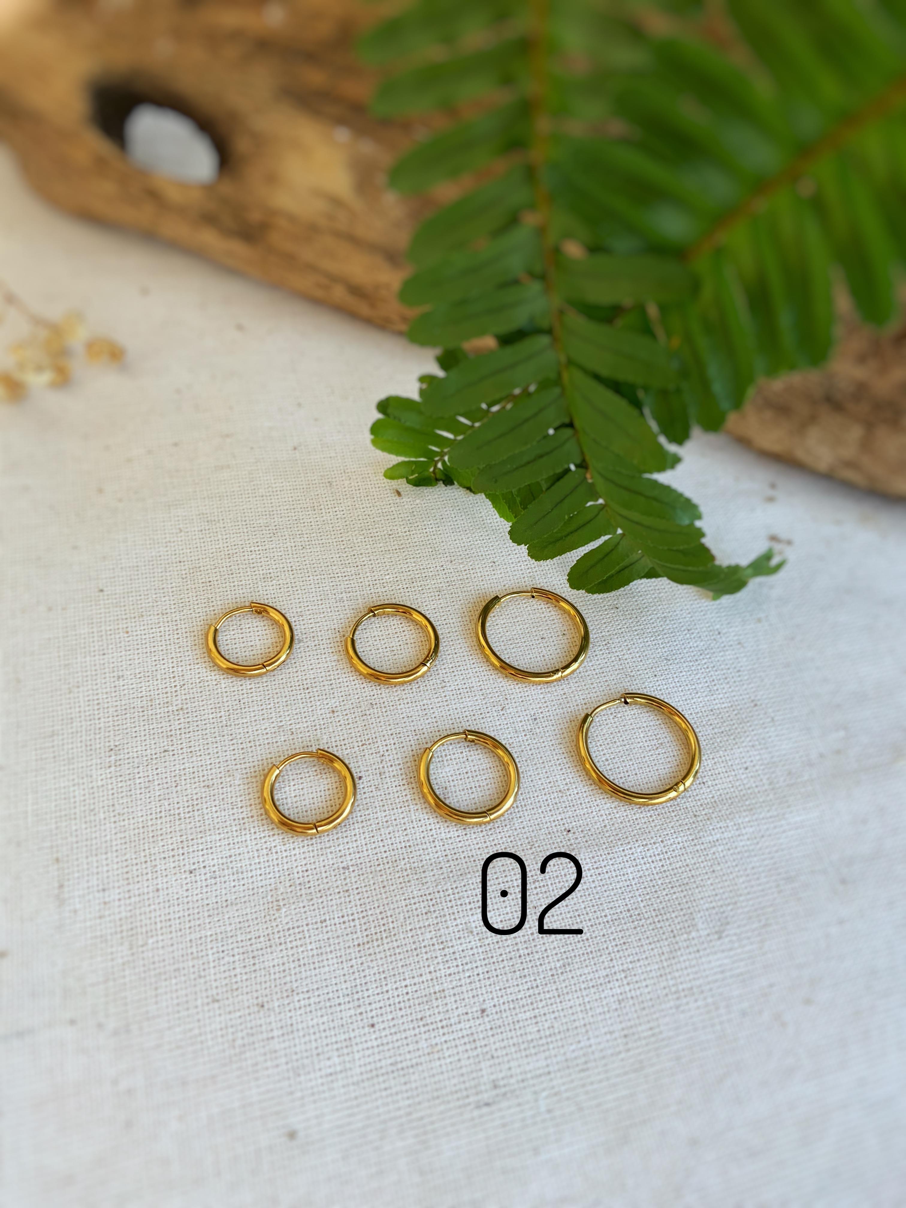  Çelik Halka Gold Küpe 02