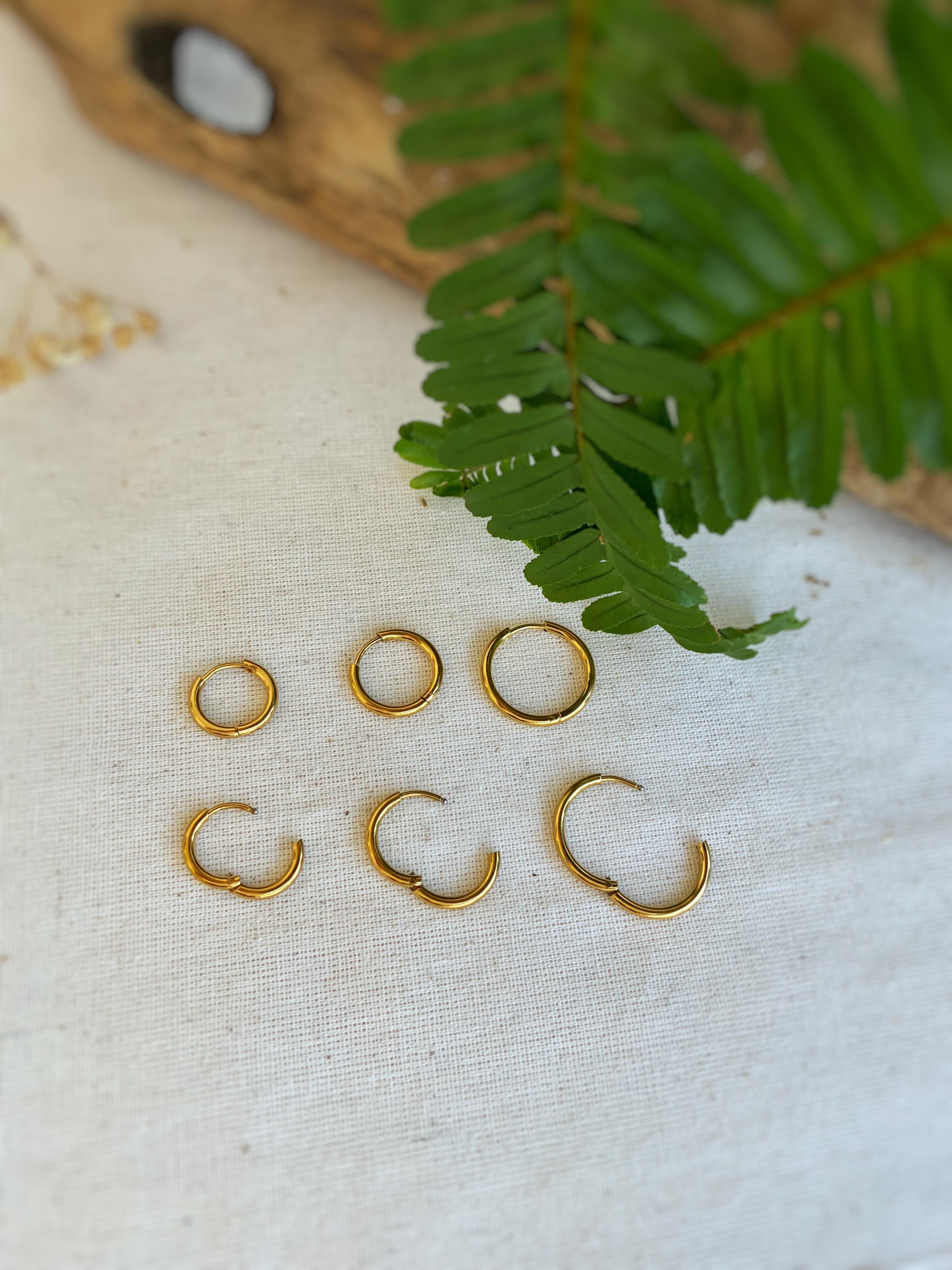  Çelik Halka Gold Küpe 02