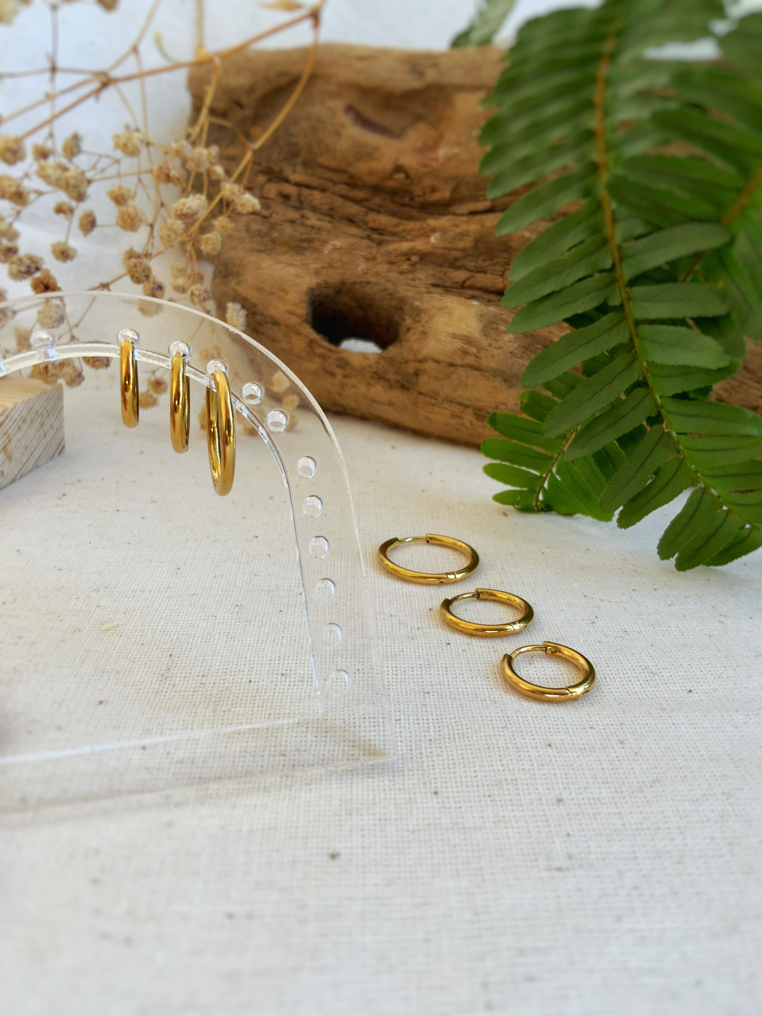  Çelik Halka Gold Küpe 02