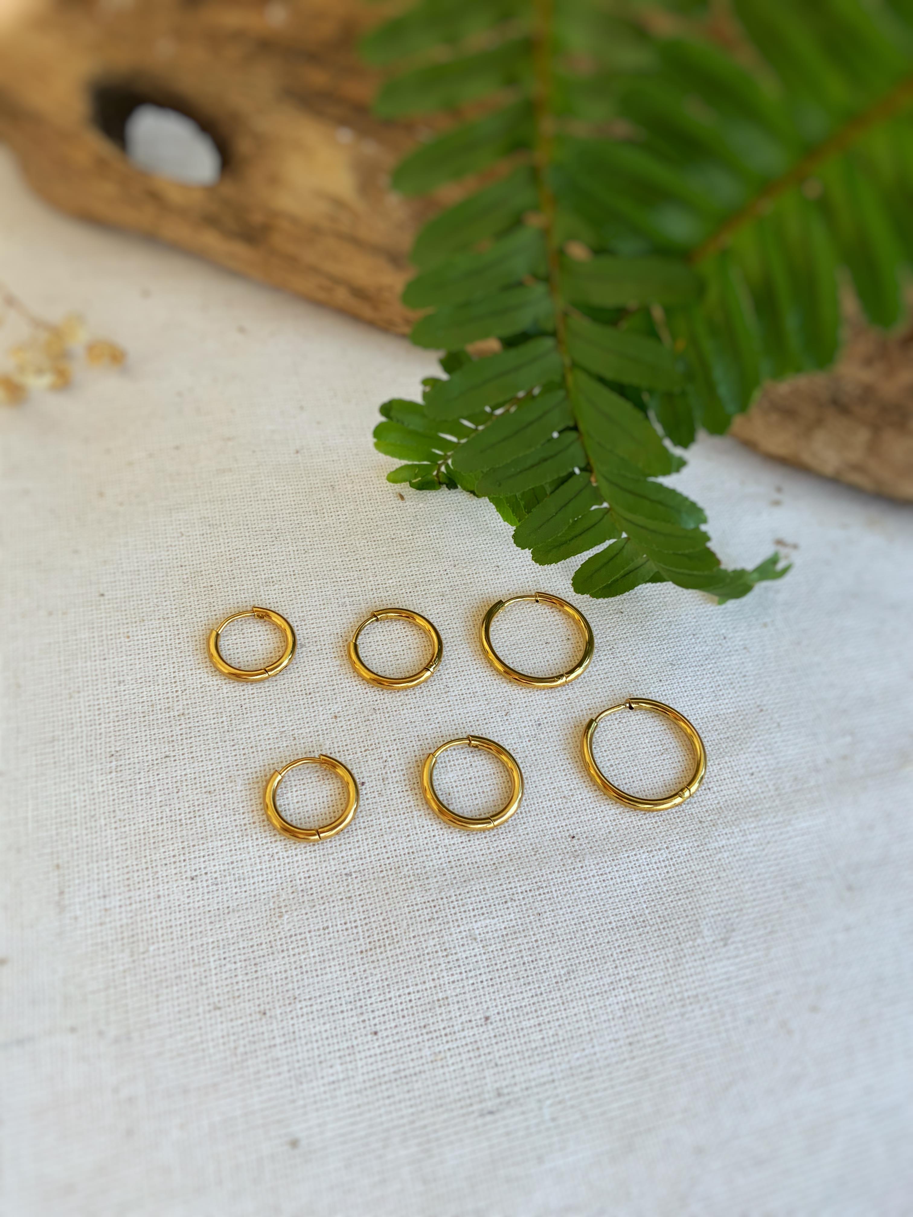  Çelik Halka Gold Küpe 03