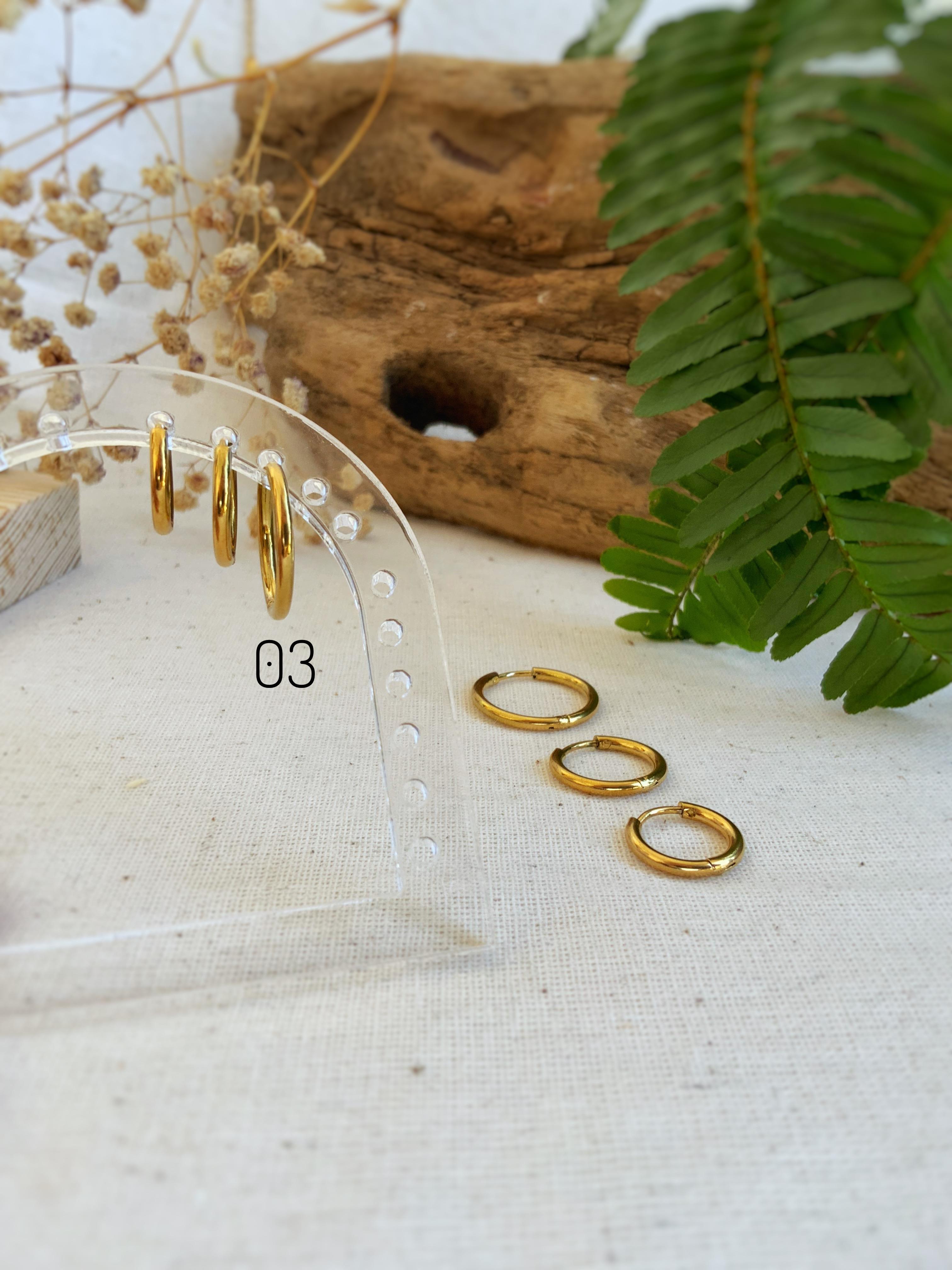  Çelik Halka Gold Küpe 03