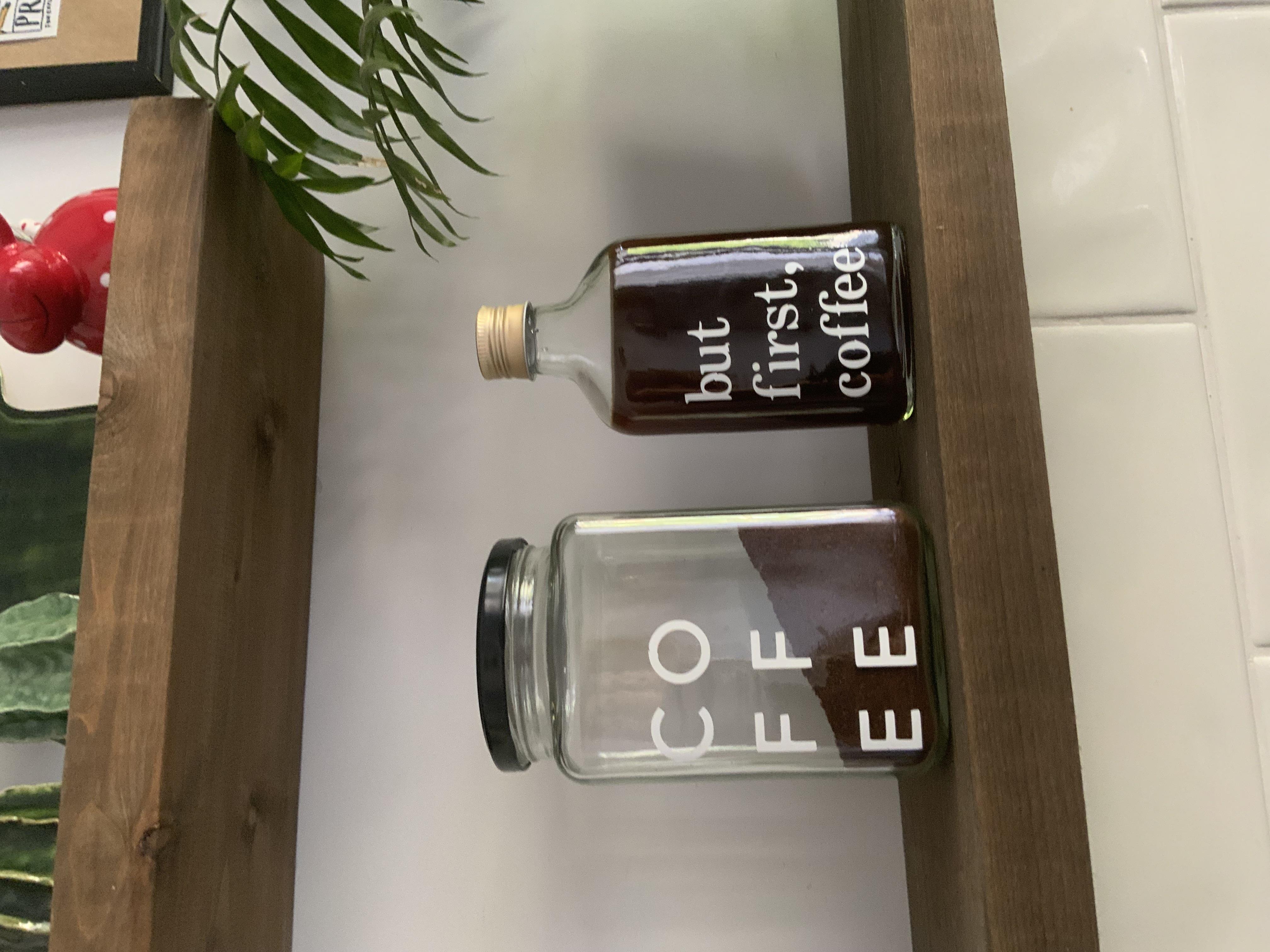 2li set Cam kahve kurabiye kavanozu ve Cold brew şişesi dekoratif 
