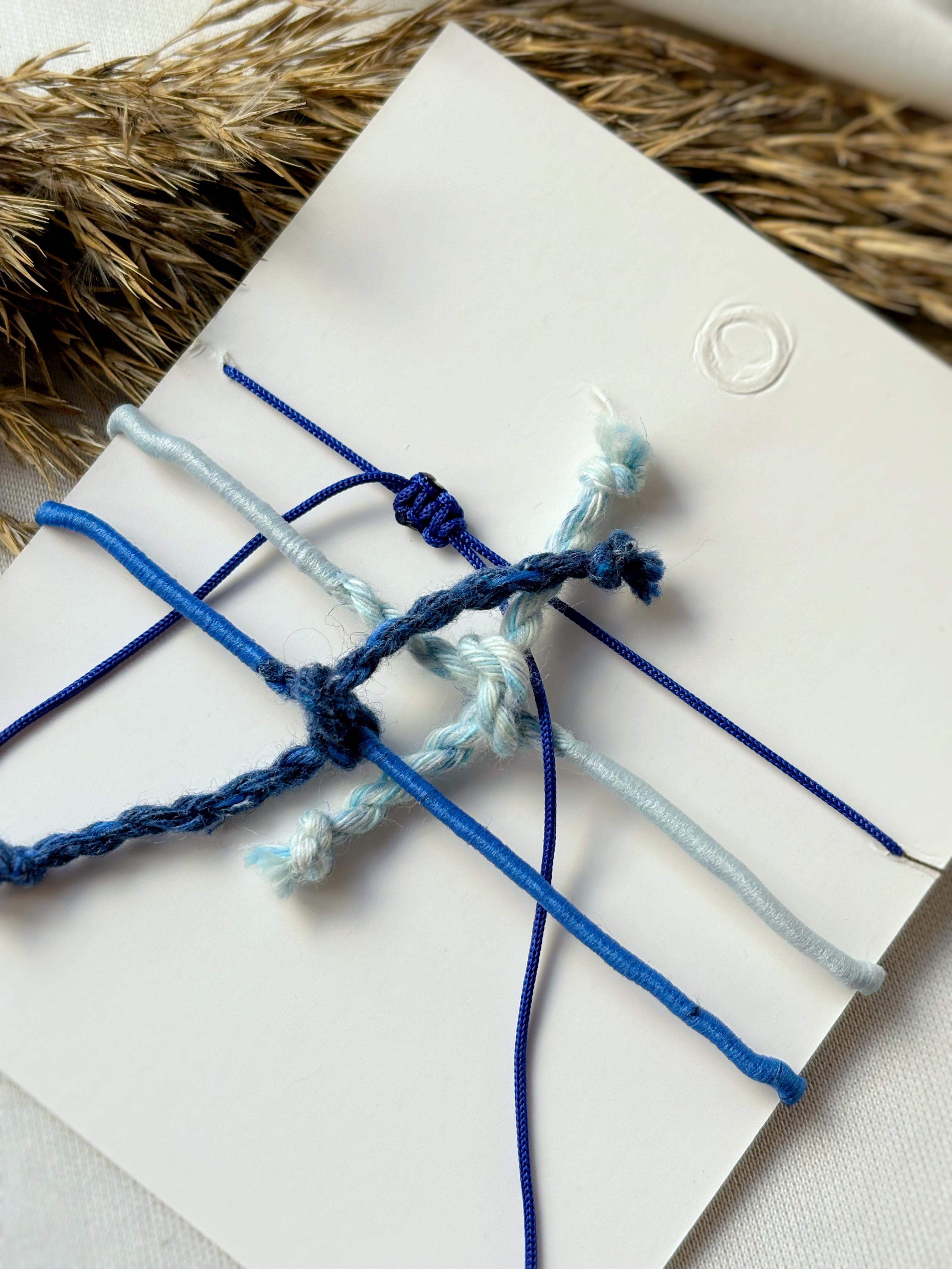 3lü Mavi Bileklik seti Kelebek