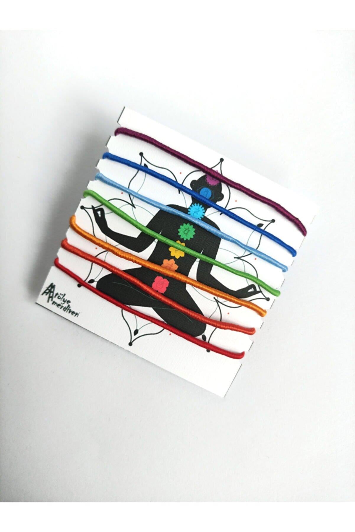 7 Çakra Renkleri İp bileklik seti