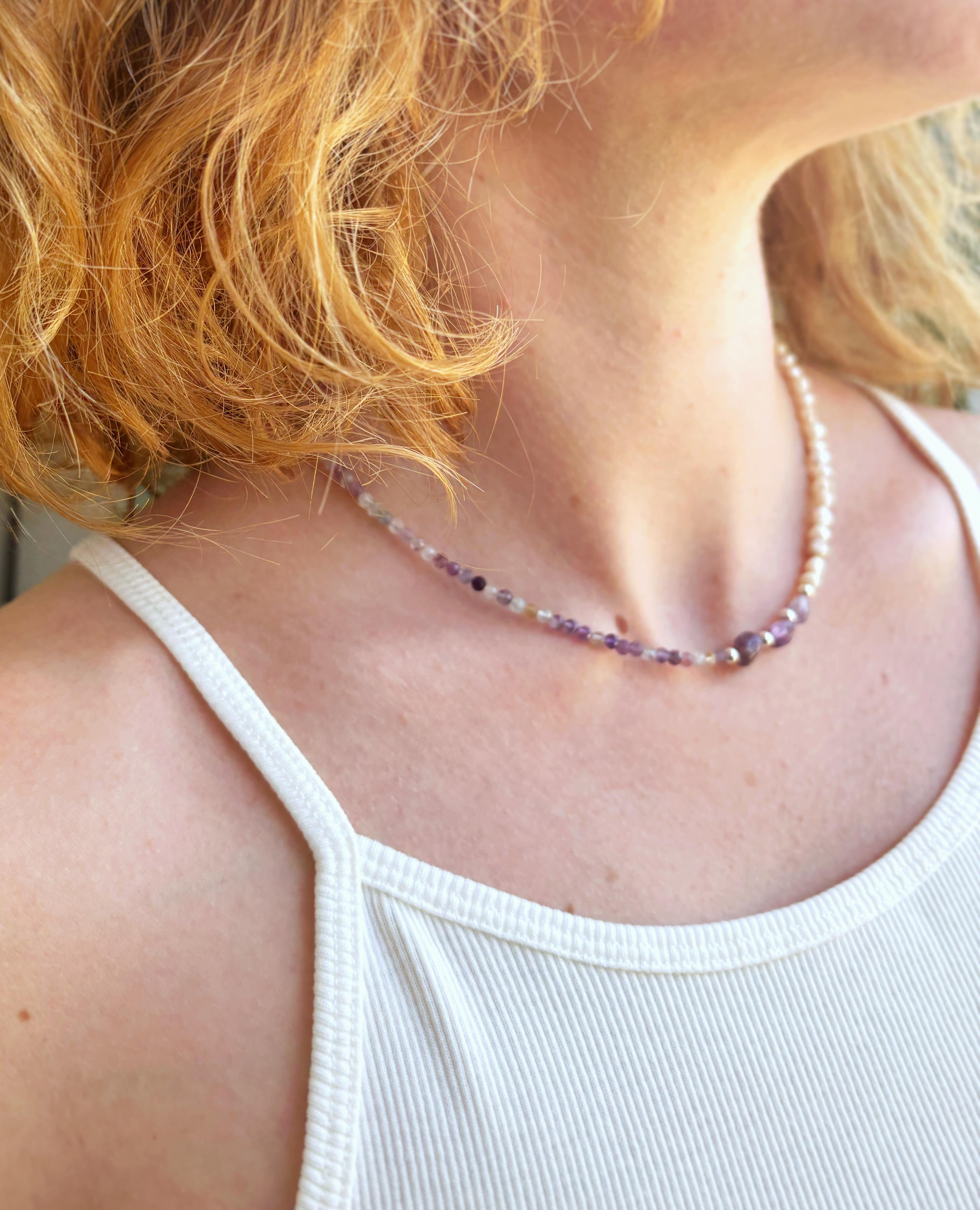 Elena Gerçek İnci Doğaltaş Kolye 