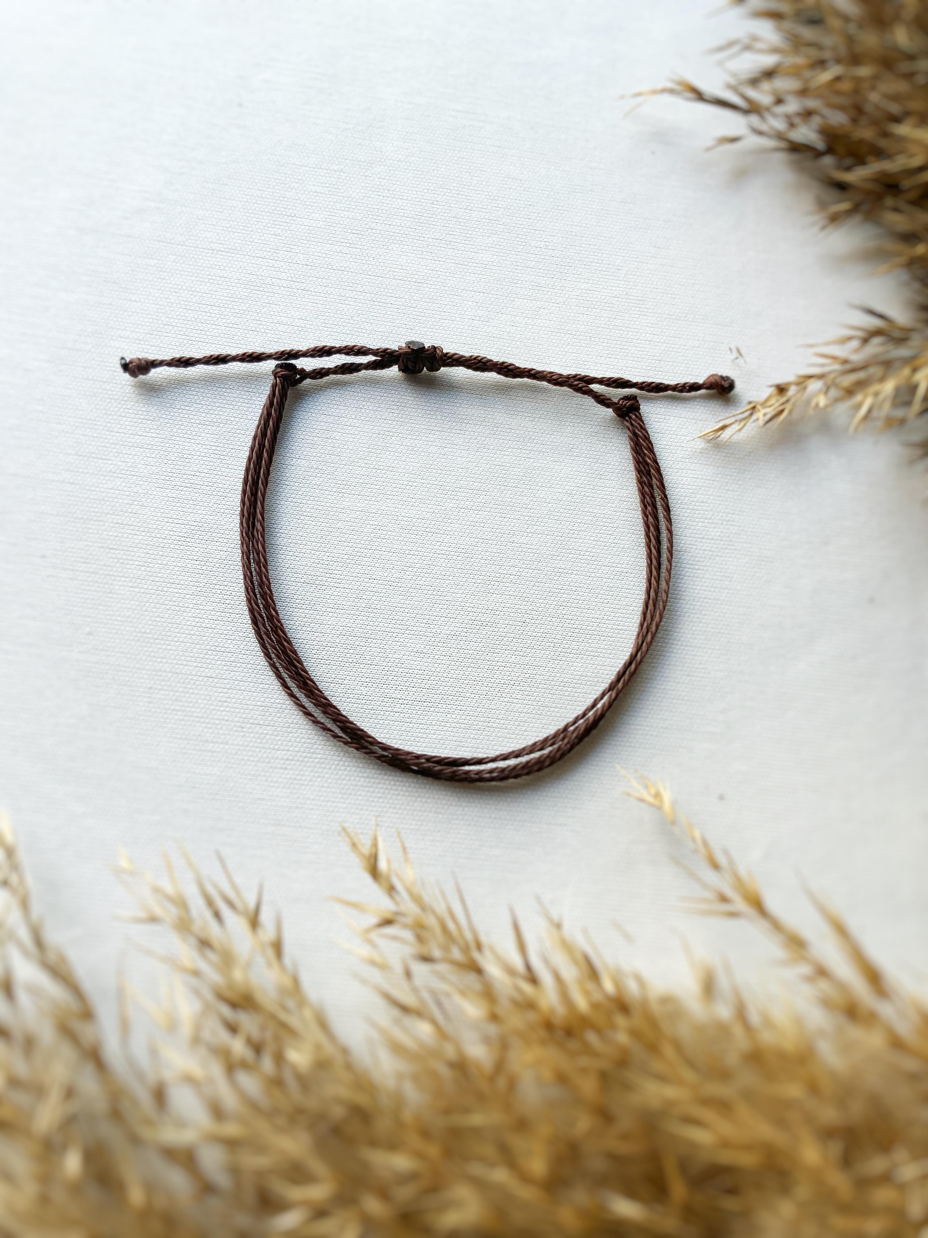 Kahve ritüeli Kahverengi unisex  Basic bileklik