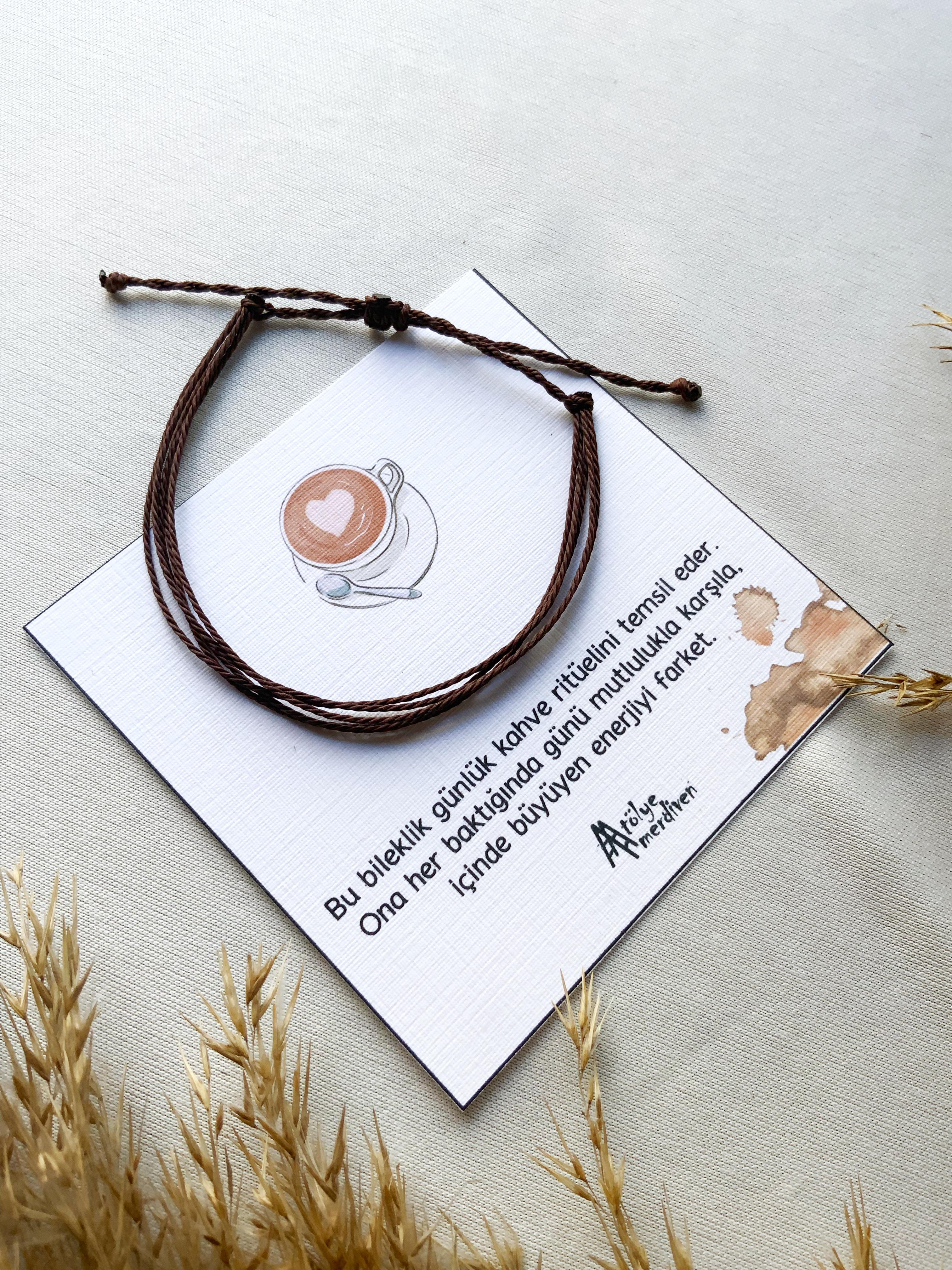 Kahve ritüeli Kahverengi unisex  Basic bileklik