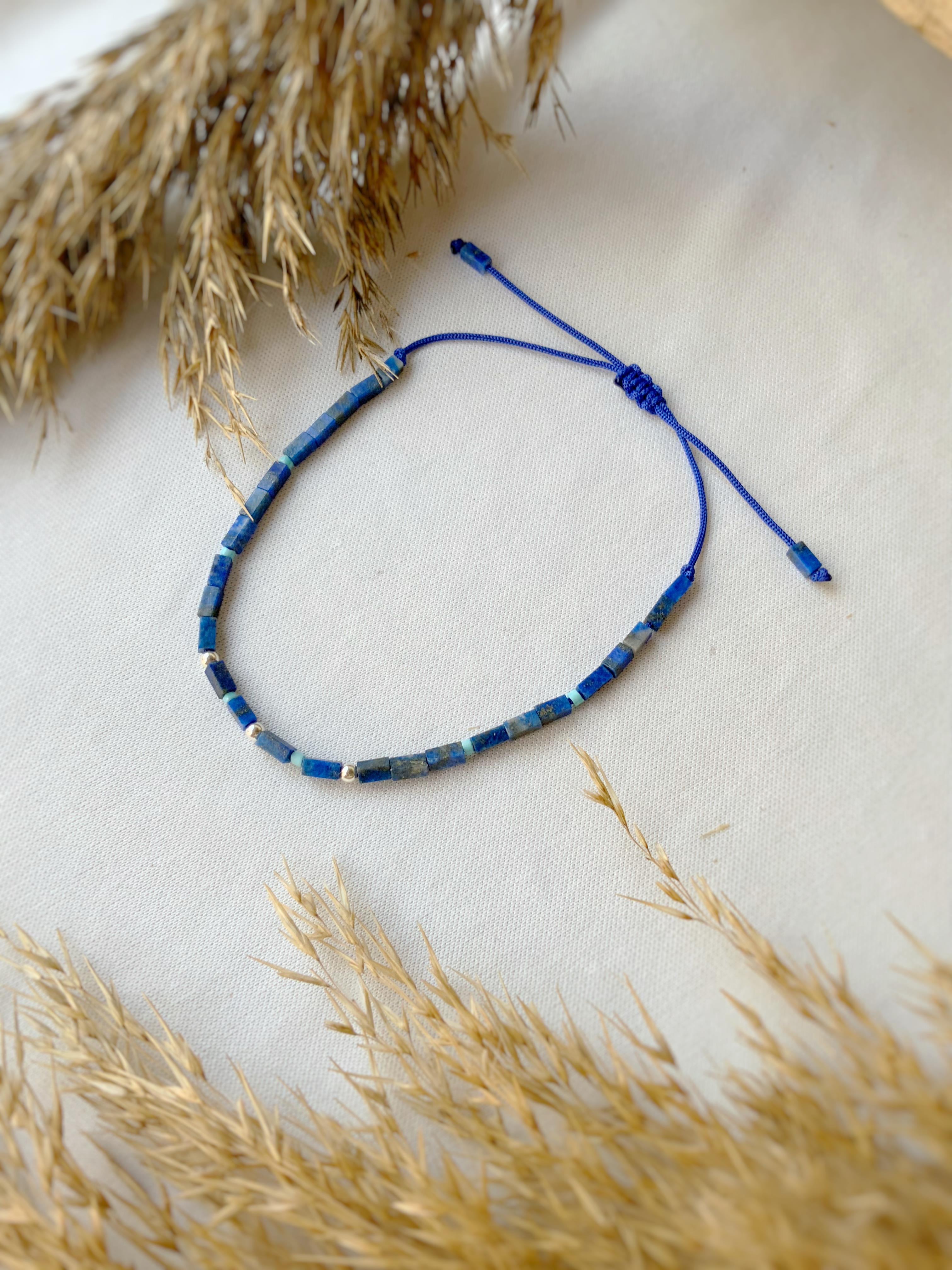 Lapis Lazuli Unisex bileklik Slim