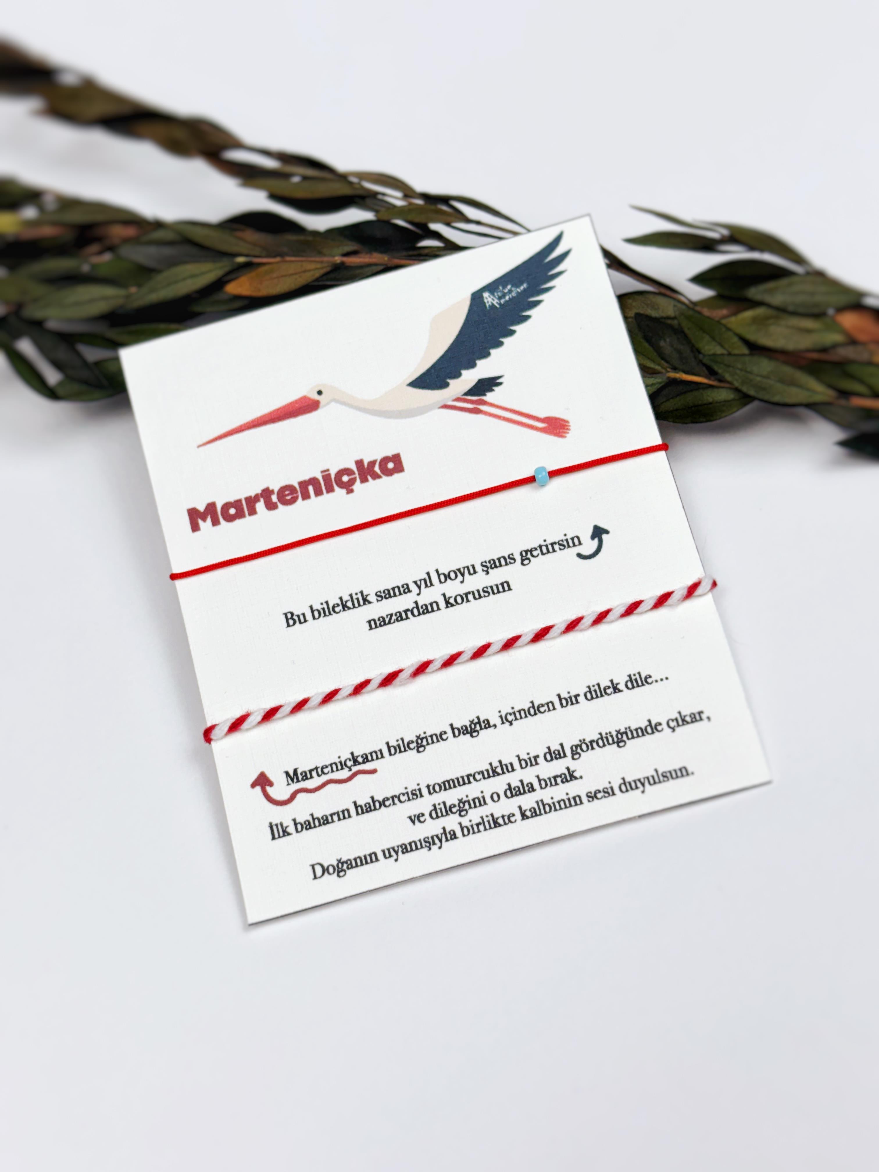 Mavi boncuk detaylı Marteniçka ( 3 adet )