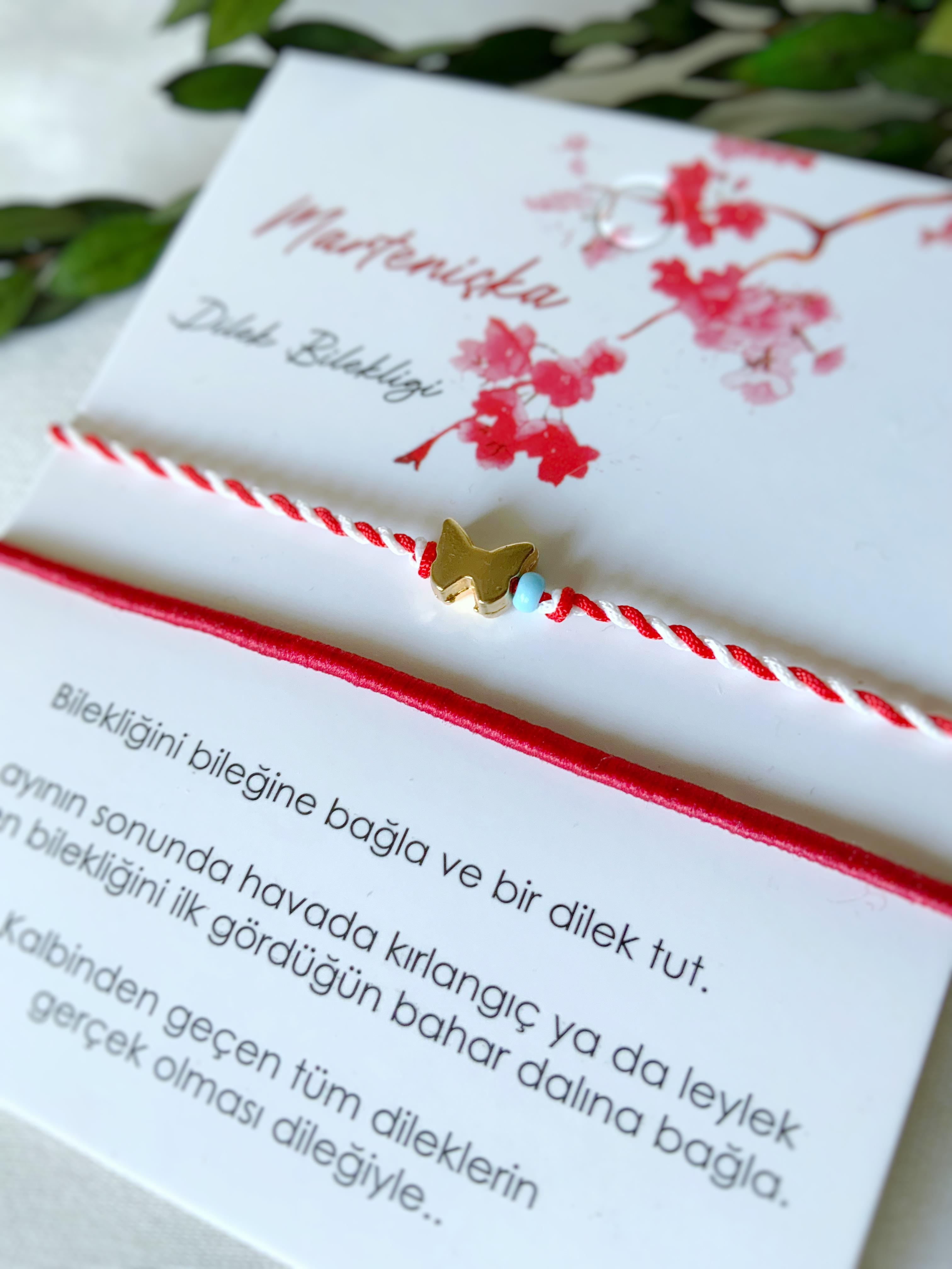 Mavi Boncuklu Bahar Dilek Bilekliği ☘️ Kelebek