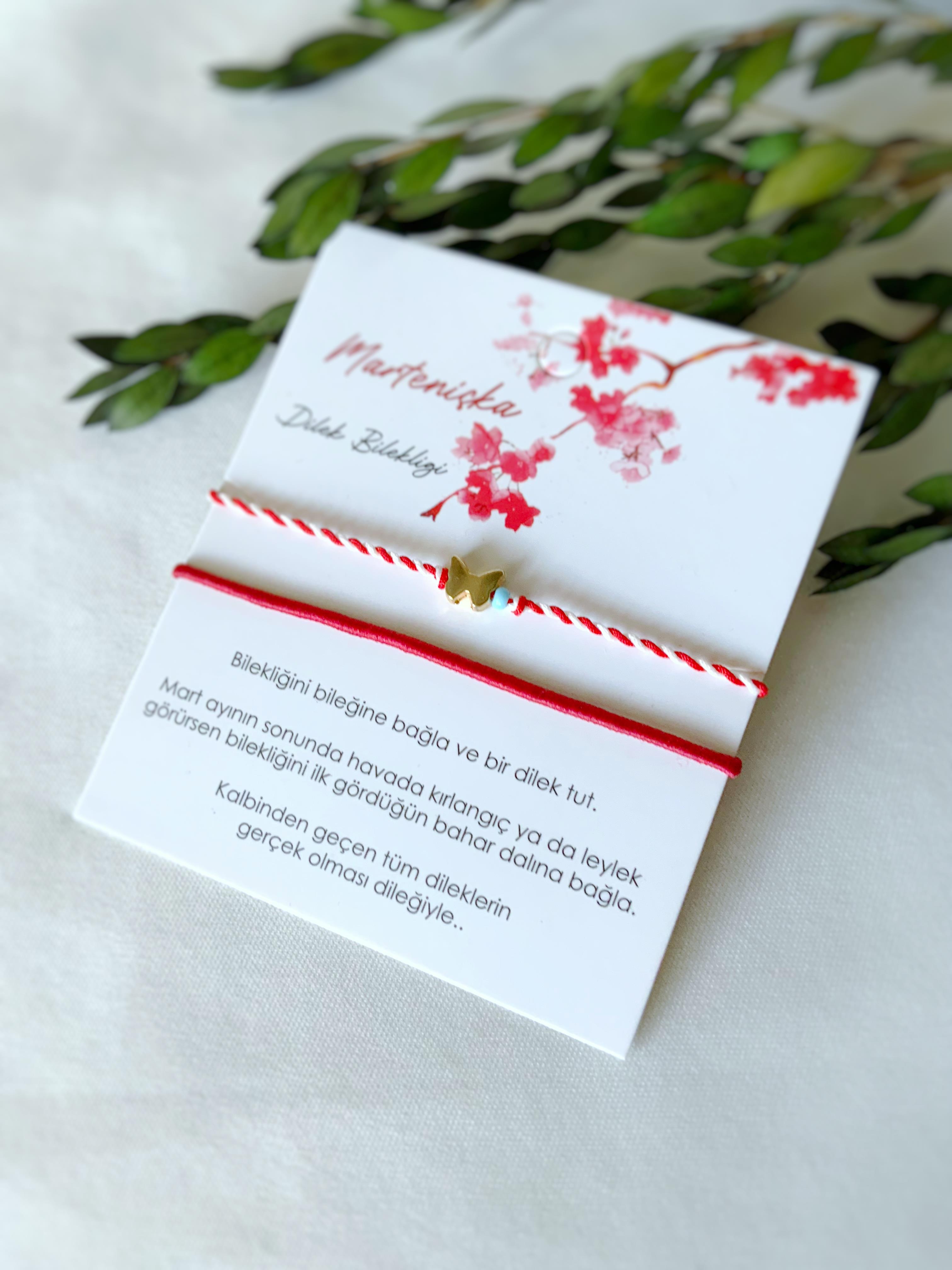 Mavi Boncuklu Bahar Dilek Bilekliği ☘️ Kelebek