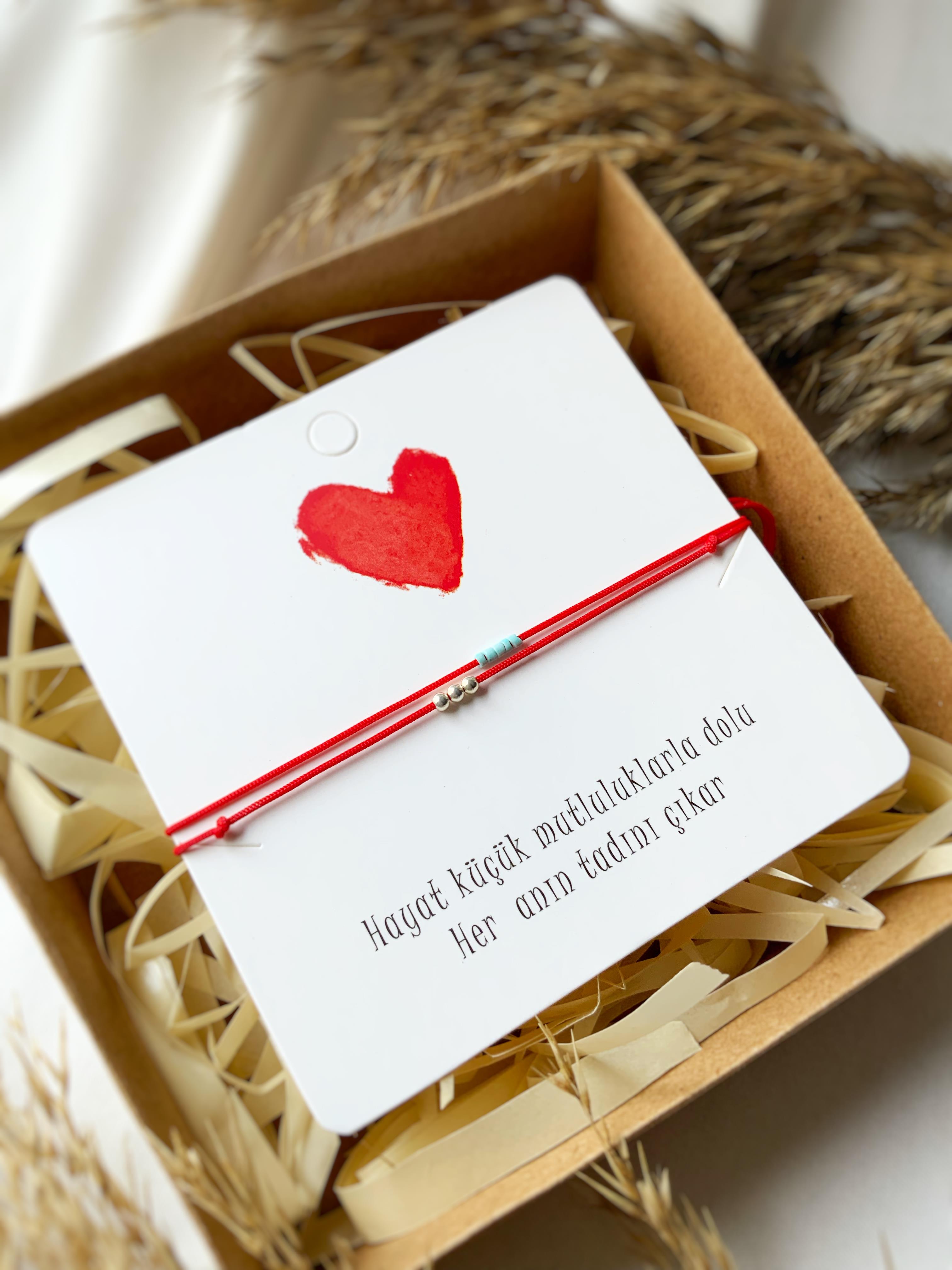 Minimal Kırmızı Bileklik