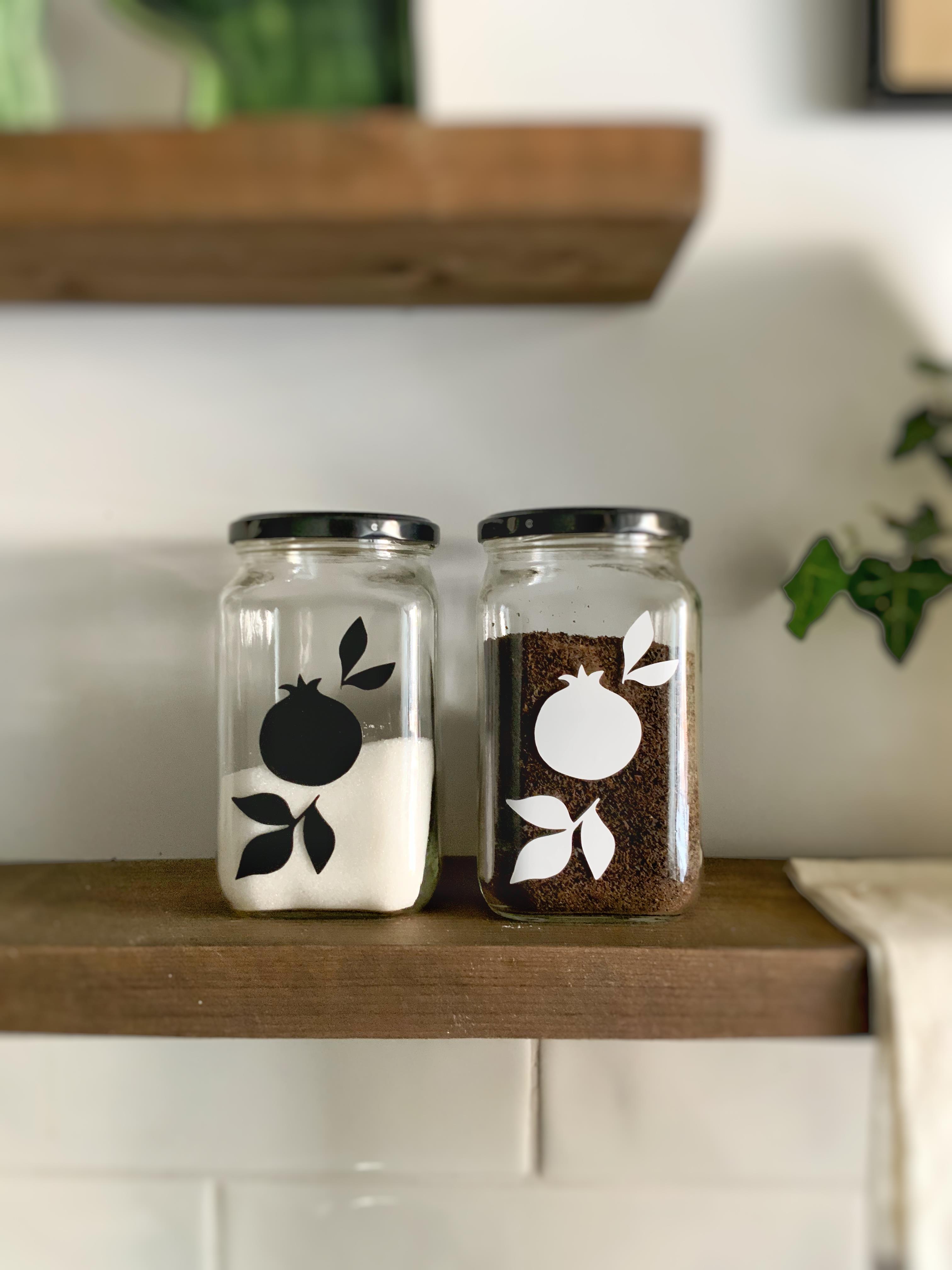 Nar Desenli 2li Cam Erzak Kavanozu – 850 ml