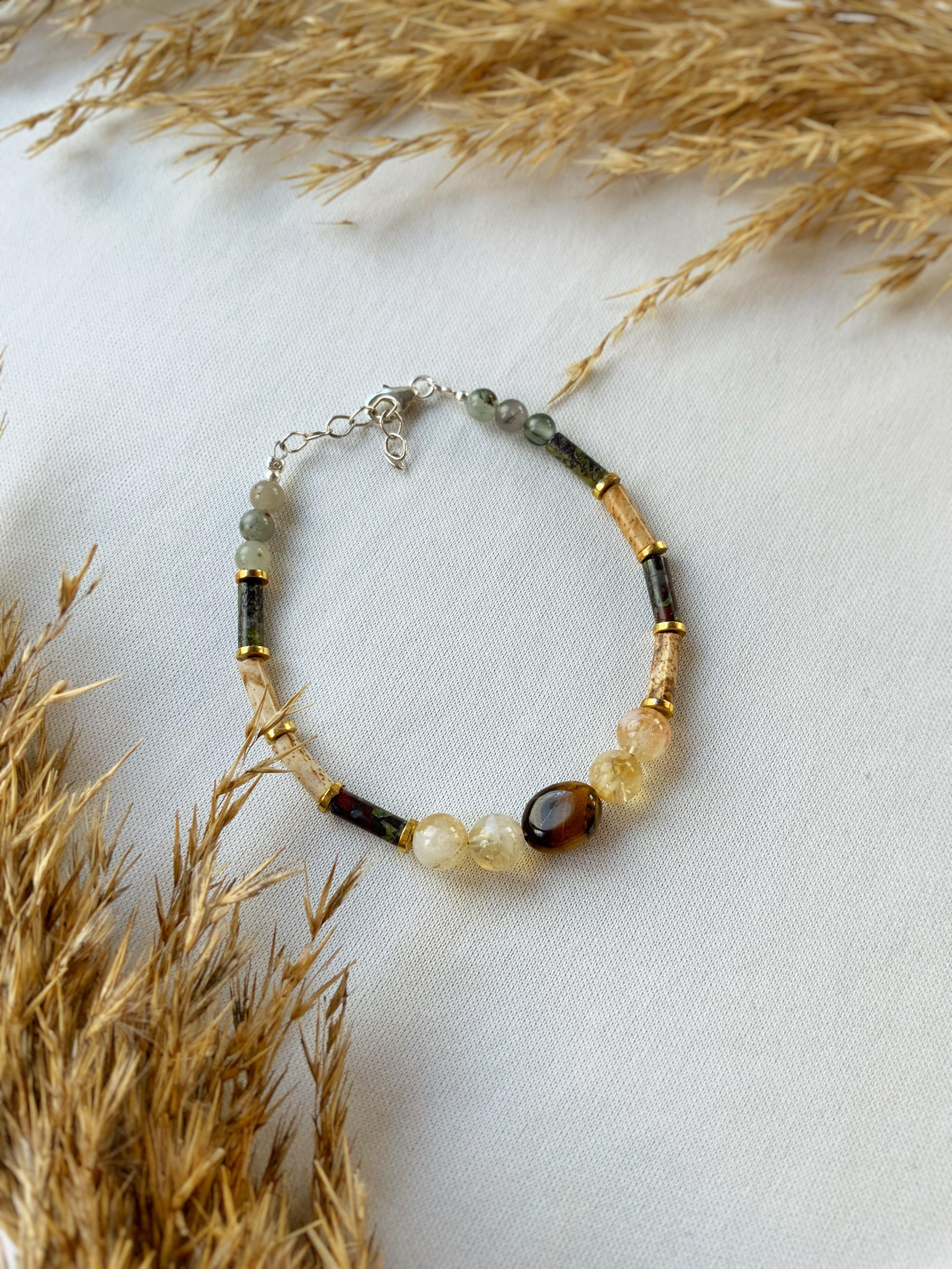 Roar Doğaltaş Tasarım Bileklik 925 Ayar Gümüş