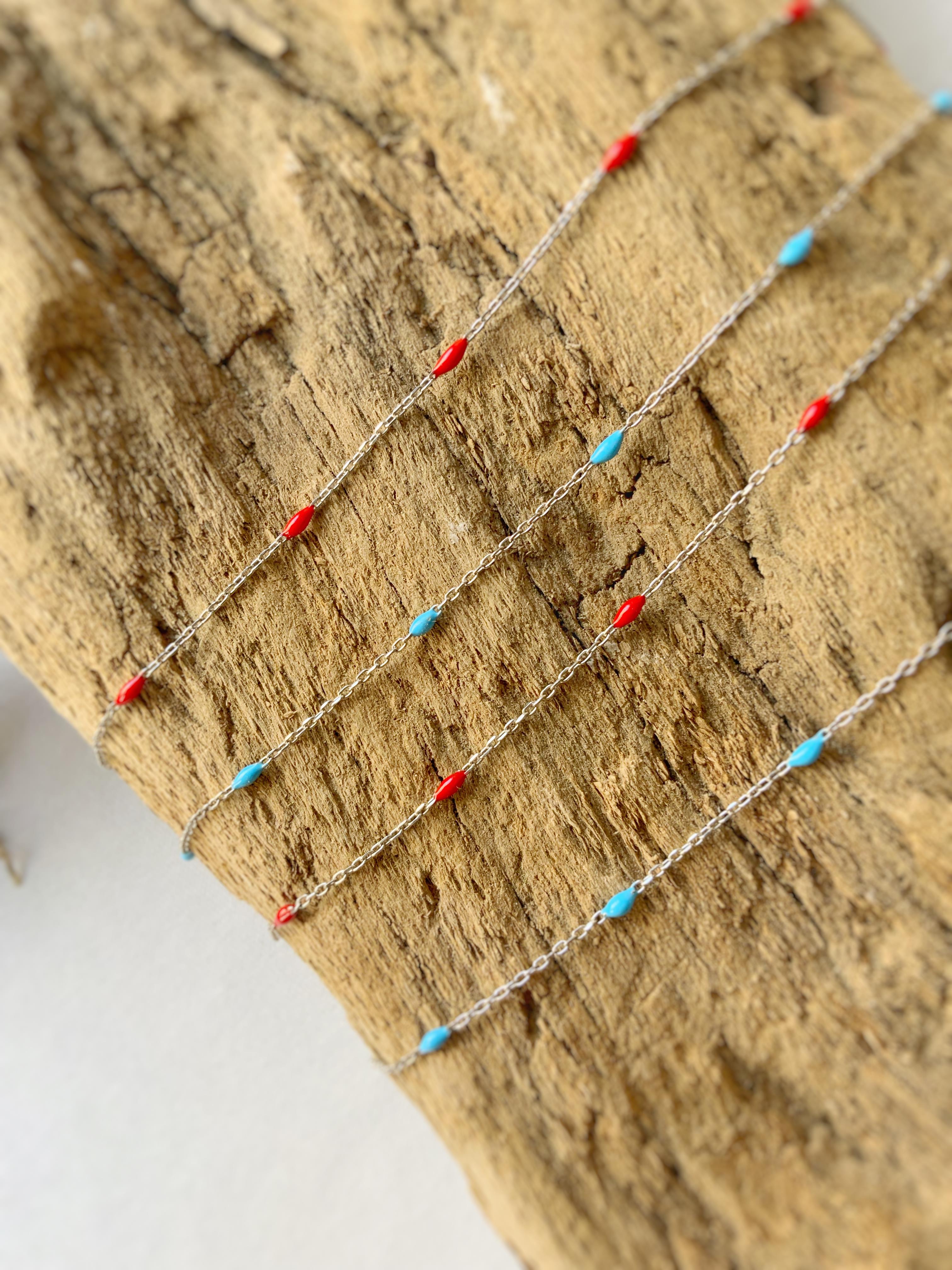 Turkuaz Mineli Gümüş Kolye