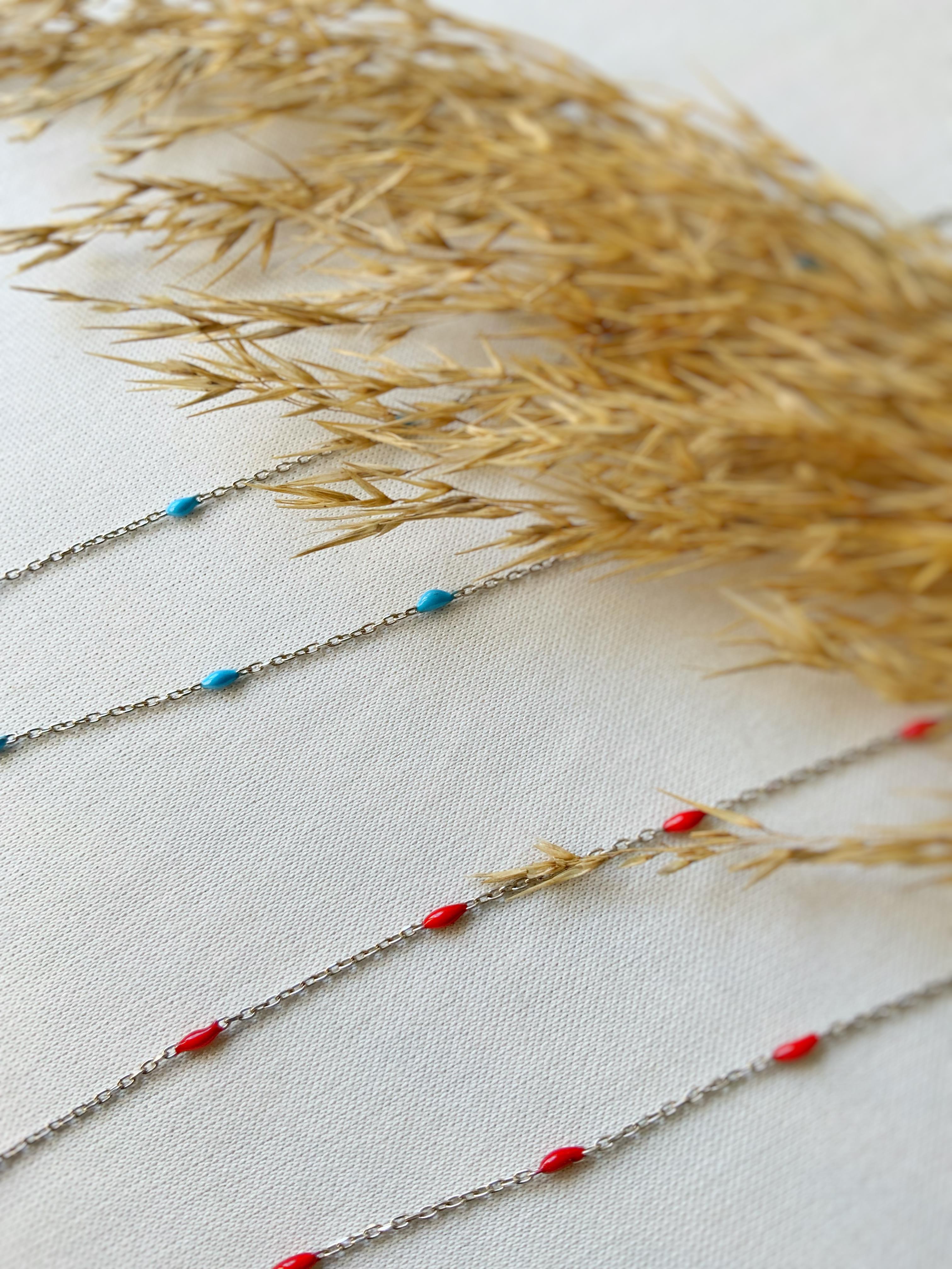 Turkuaz Mineli Gümüş Kolye