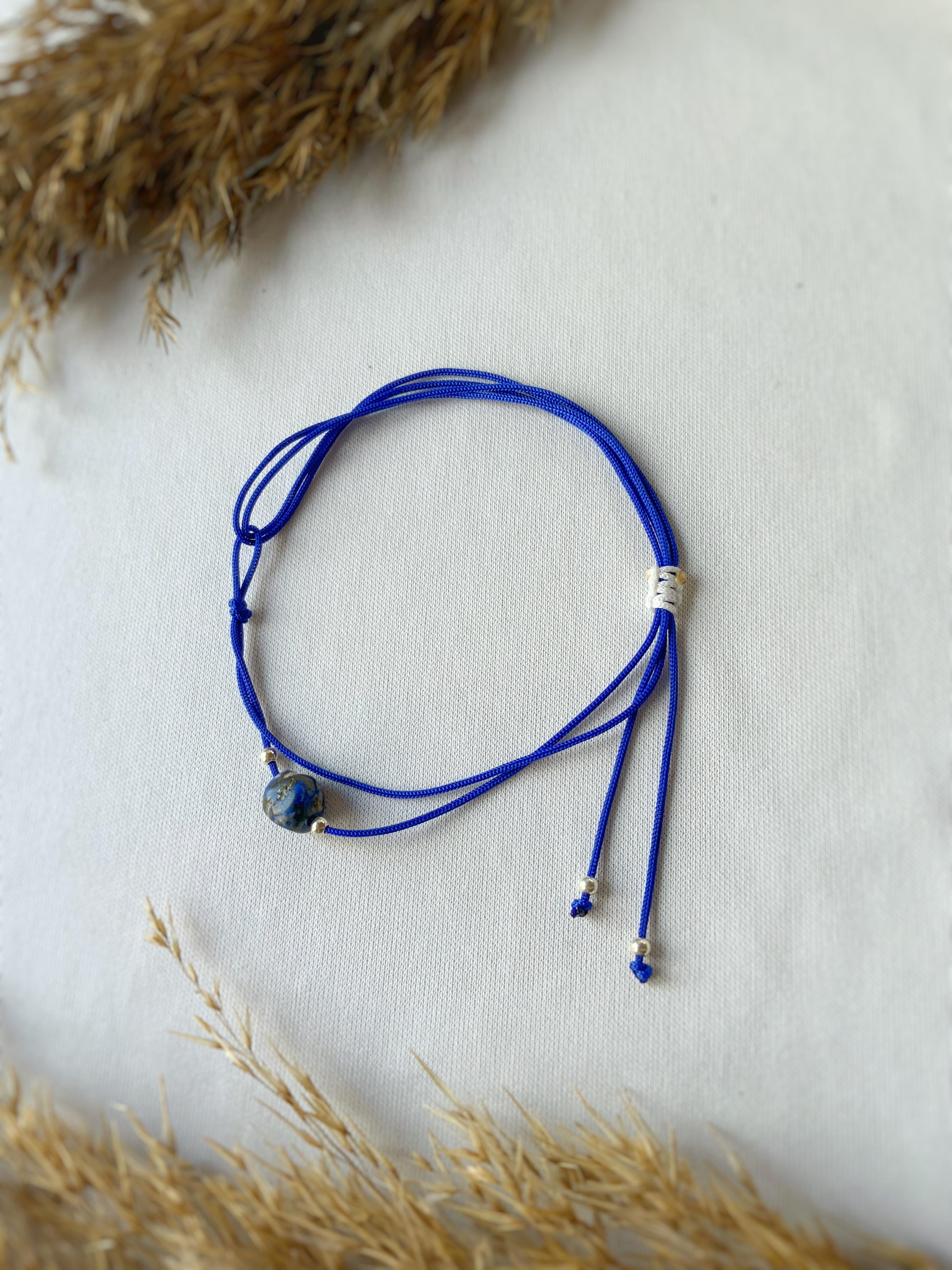 Unisex Lapis Lazuli Kiraz Bileklik / Halhal