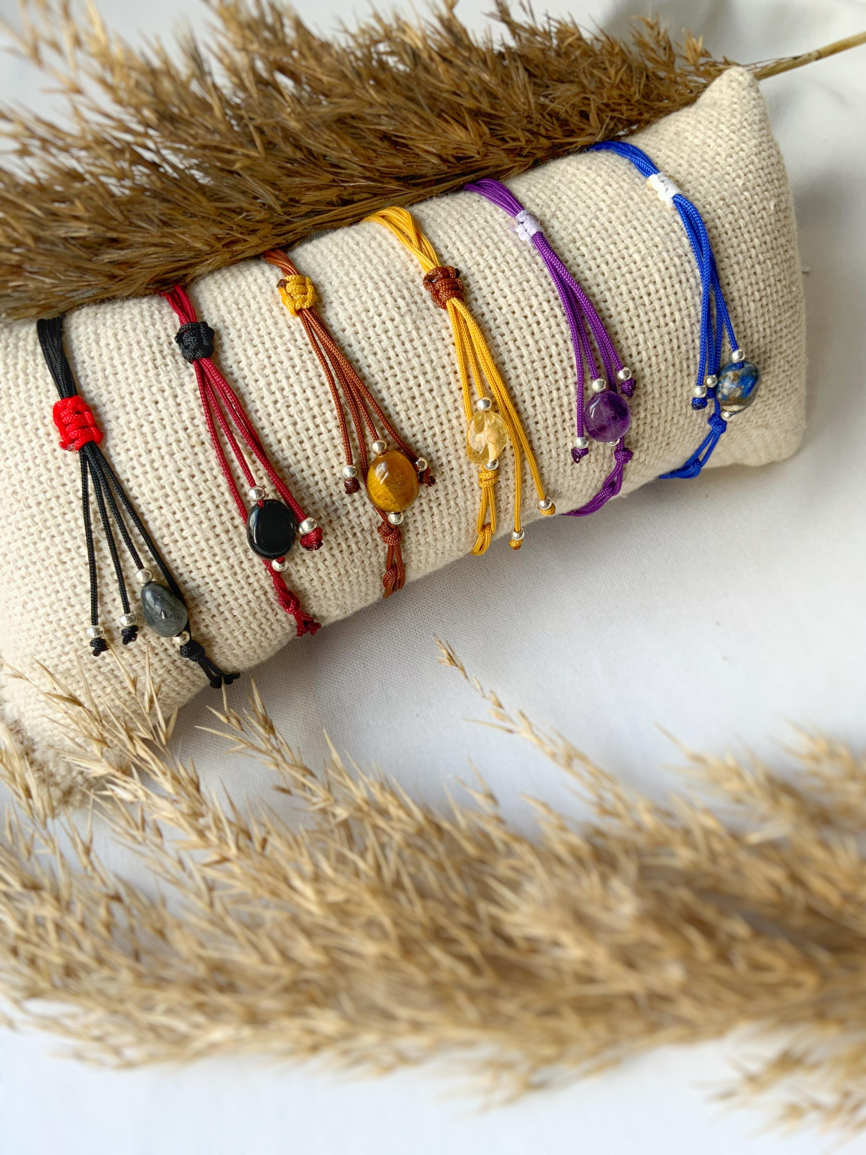 Unisex Sitrin Taşlı Kiraz Bileklik / Halhal 