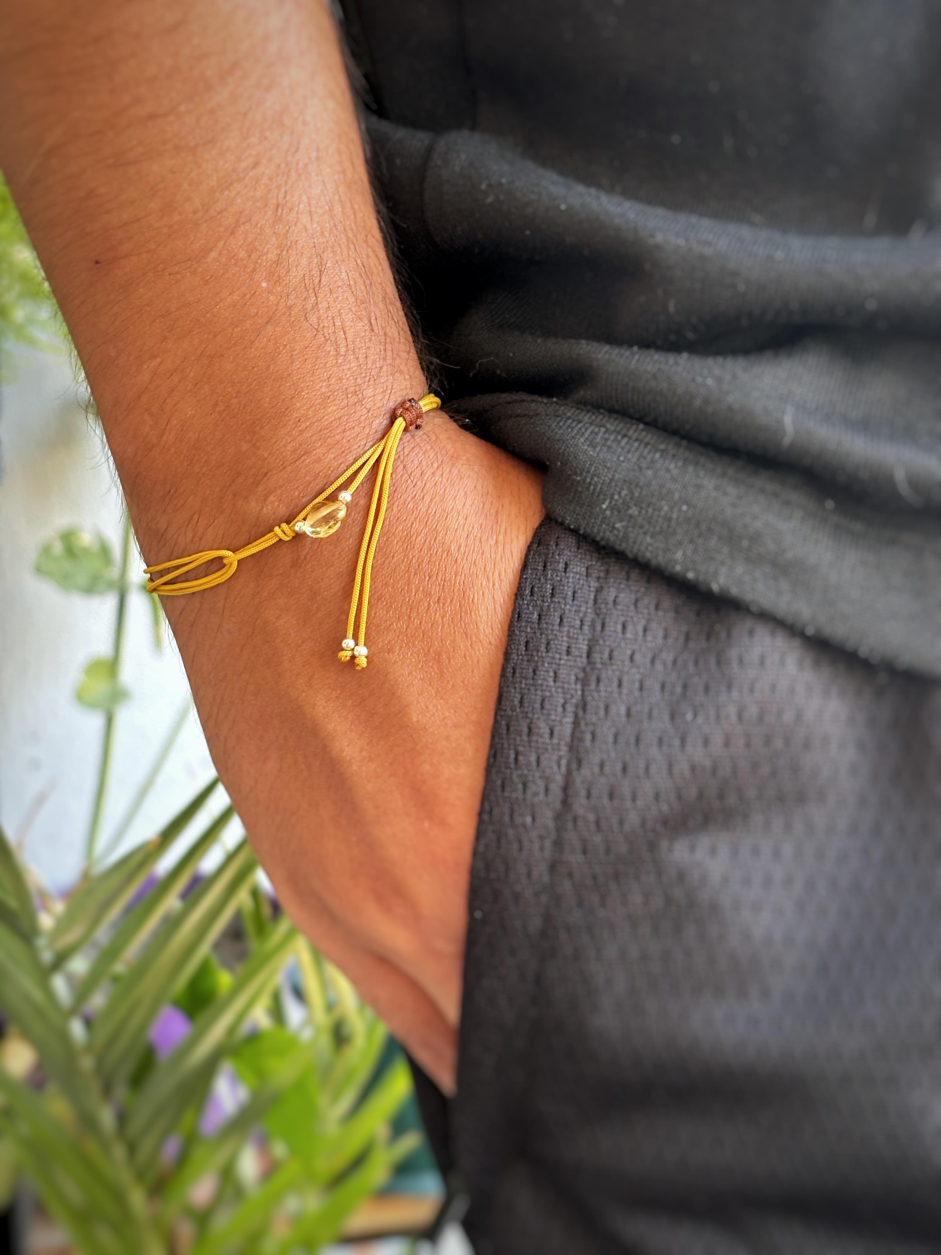 Unisex Sitrin Taşlı Kiraz Bileklik / Halhal 