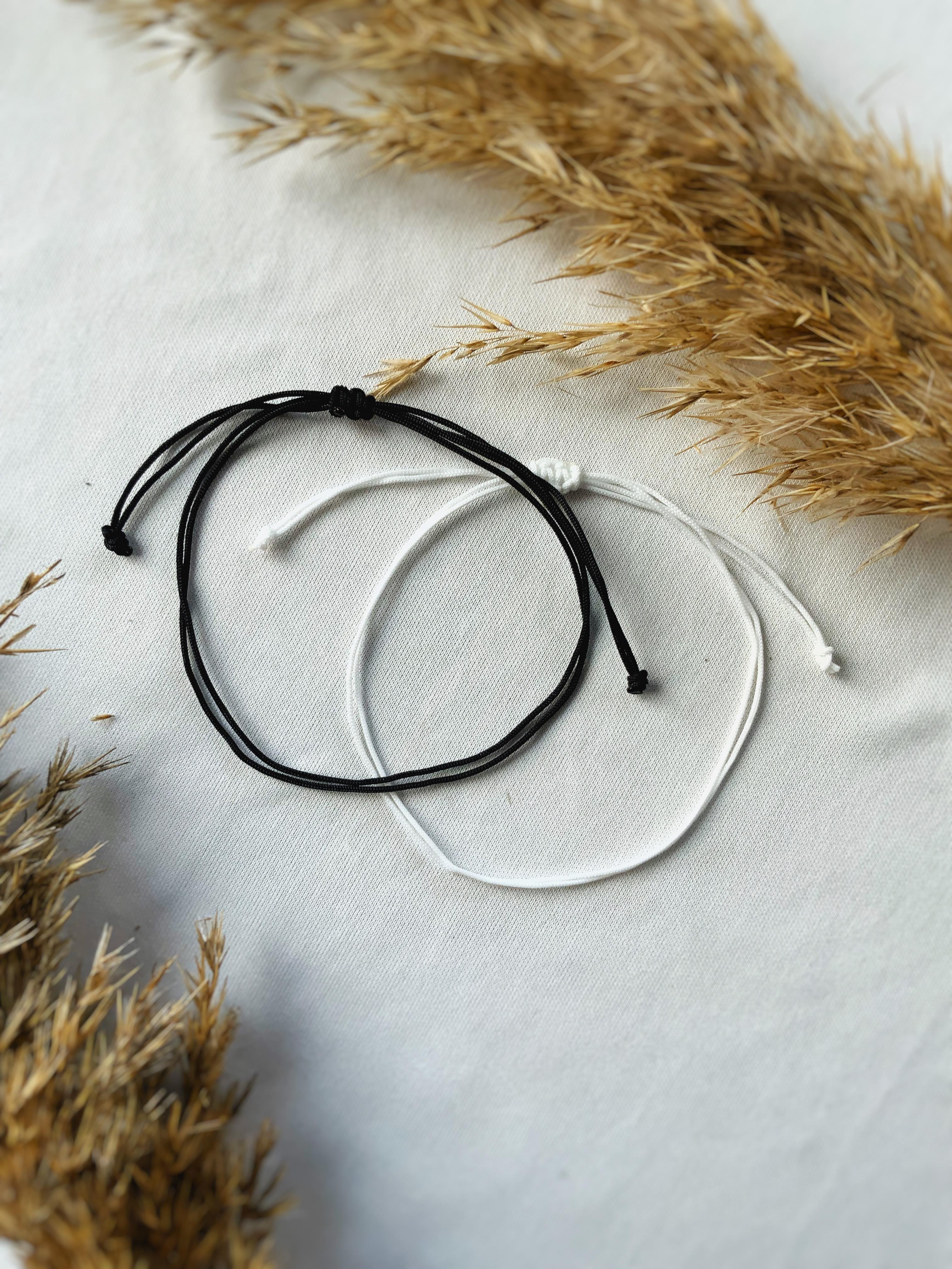 Ying yang Unisex çift Bilekliği Makrome detaylı siyah beyaz Şans bilekliği eş sevgili bff