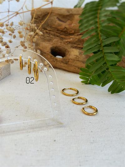  Çelik Halka Gold Küpe 02