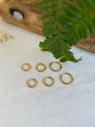  Çelik Halka Gold Küpe 03