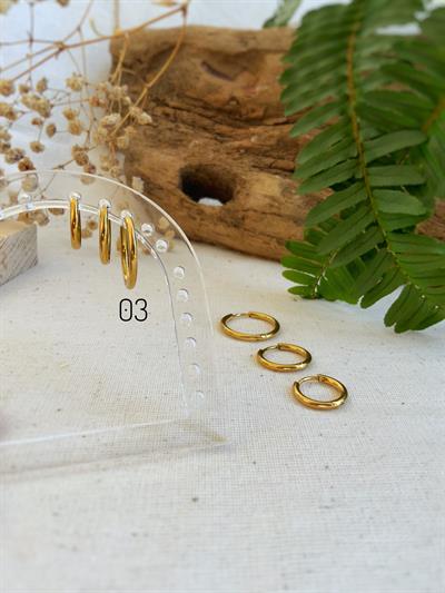  Çelik Halka Gold Küpe 03