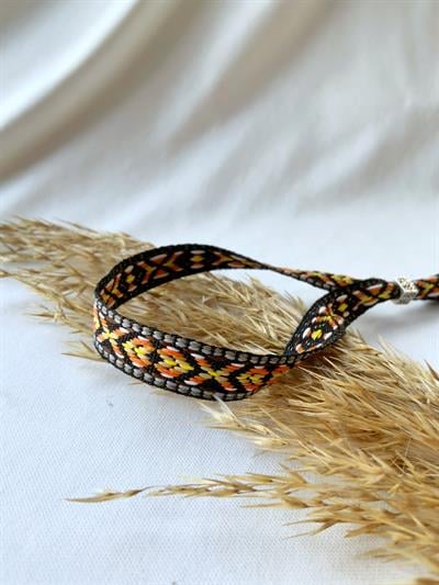 Unisex Dokuma Gümüş Detaylı Tasarım Otantik Bileklik