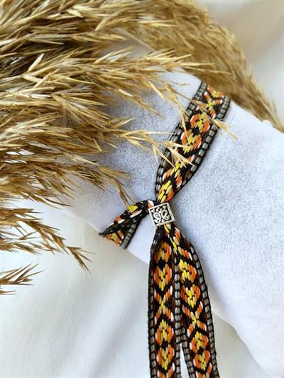 Unisex Dokuma Gümüş Detaylı Tasarım Otantik Bileklik