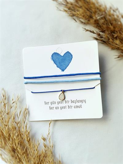 3lü Mavi Bileklik Seti Damla