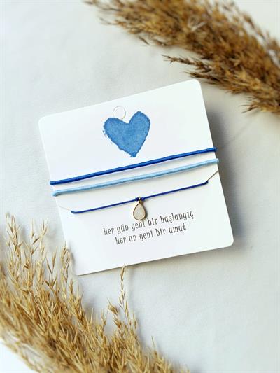 3lü Mavi Bileklik Seti Damla