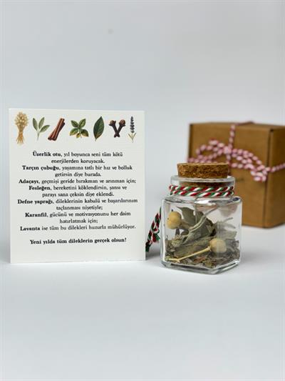 7 Bitkili Bolluk Bereket Niyet Şişesi | Yılbaşı | Doğumgünü | Ev - Ofis Hediyesi