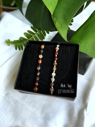 Akik Çift Bilekliği